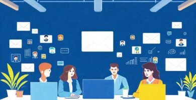 Equipo digital estratégico en diseño vibrante