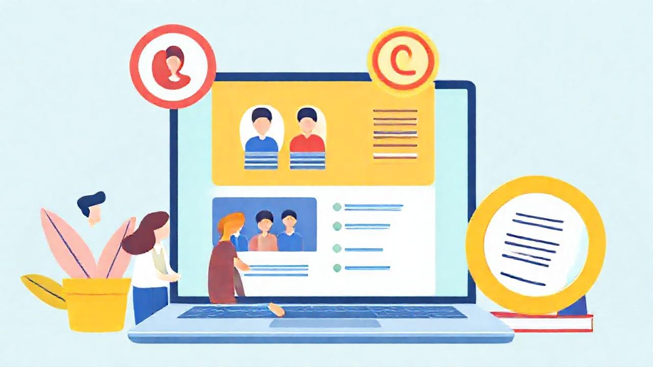 Ilustración digital guía cursos online legales