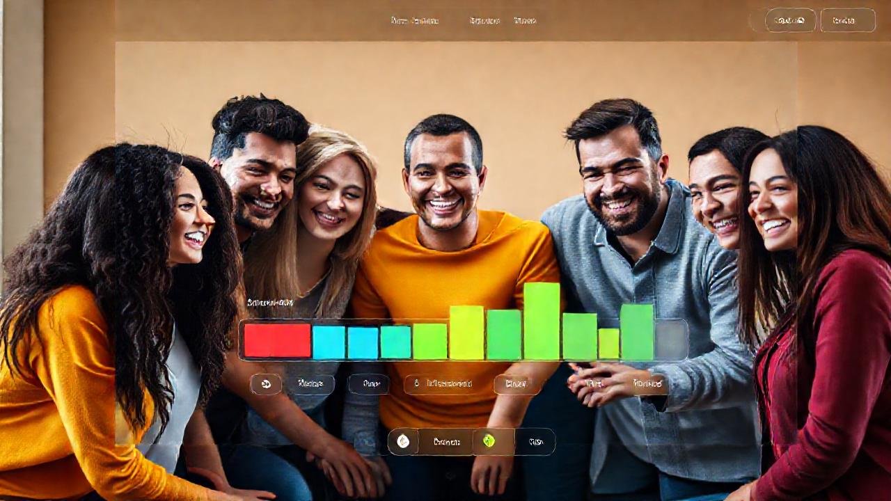 Equipo colaborativo online avanza con alegría