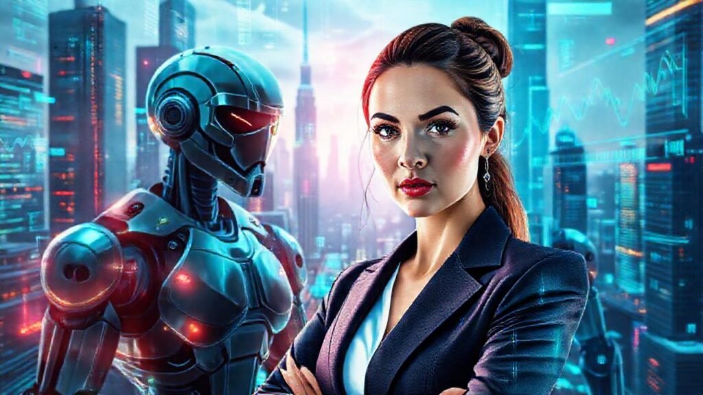 Ciudad futurista y corporativa digitalmente brillante