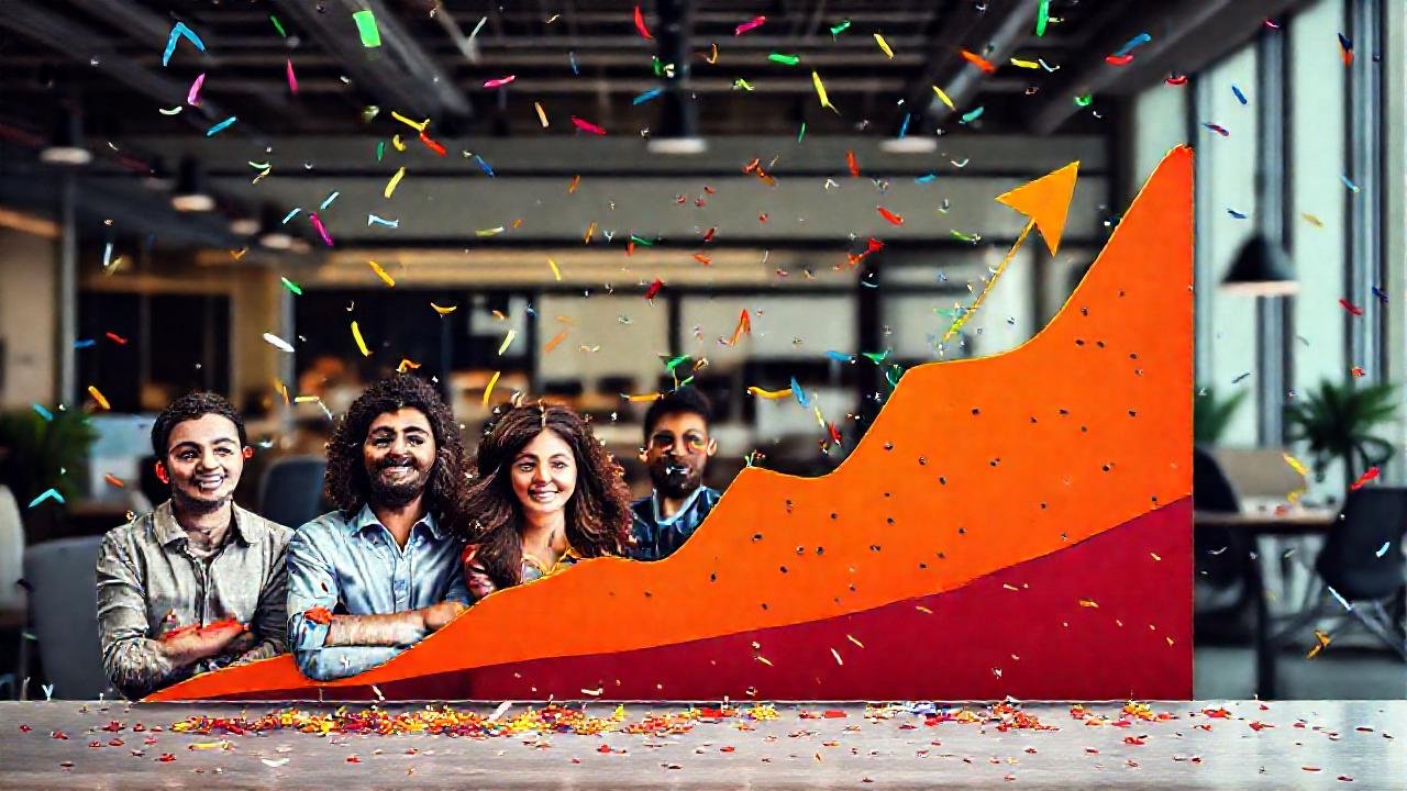 Crecimiento exitoso, emprendedores e inspiración visual