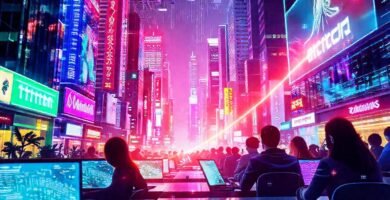 Ciudad digital futurista